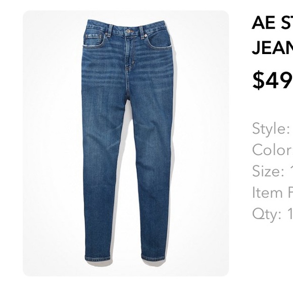 AE American Eagle Stretch Curve Mom Jean - Picture 1 of 5
